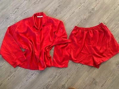 Vintage 90’s NICOLE STEVENS Silky Satin Lounge Pajama Short Set Sz 2X EPOC • $15