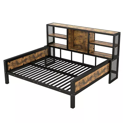 Metal Full Size Cabin Daybed With Storage Shelves • $289.59