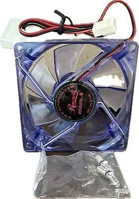 2 Pack Rosewill Blue LED 80mm Computer Case Fan Model RFA80L-B • $14.93