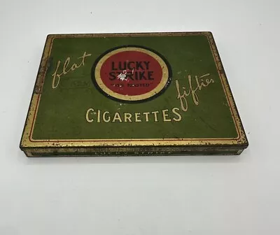 Vintage Lucky Strike Green  It's Toasted' Metal Cigarette Box Tin Flat Fifties • $9.99