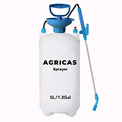 AGRICAS 1.3 Gallon Lawn & Garden Sprayer With Pump And Wand 5L Weed Sprayer • $32.99