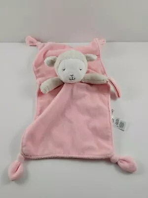 Carters Lamb Sheep Pink White Lovey Asleep Rattle Pacifier Holder Plush Baby Toy • $22.95