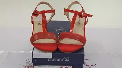 Caprice 'red Pat Comb' Ladies Leather Sandals Uk 6 G Eu 30 • £15