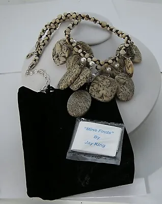 Stunning Jay King Mine Finds Bamboo Coral & Sterling Silver Necklace W/Box Pouch • $79.99