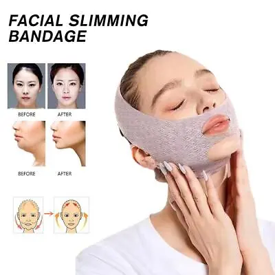 $2.10 • Buy Face Slimming Mask V Line Face Lift Strap Patch Double Chin Reducer Firming