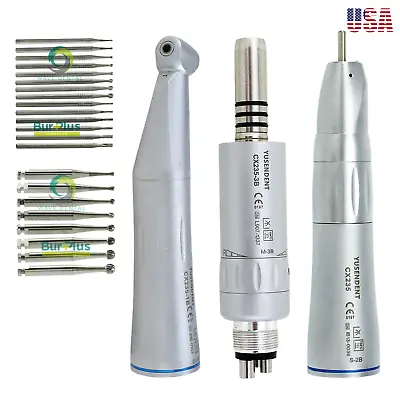 COXO Dental Slow Contra Angle Low Speed Straight Handpiece Air Motor 4Hole Bur • $14.99