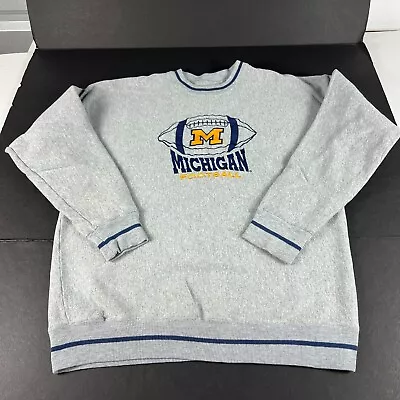 VTG 90s Legends Michigan Wolverines Sweatshirt Fits Large Grey Crewneck Tag XL • $49.99