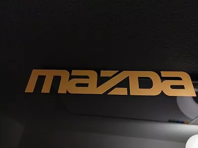 2 Pack-Mazda Logo Gloss Gold Metallic Vinyl Decal Sticker 15.75  X 2.75  • $16.50