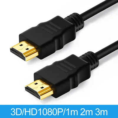 HDMI Cable High Speed Male To Male HDMI Lead 1080P Video 1M 2M 3M 5M 10M 15M UK • £19.94