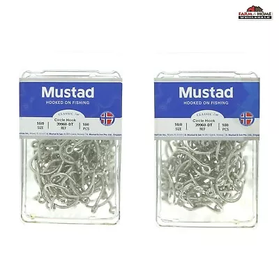 Mustad Classic Circle Hook 39960-DT Size 10/0 Curved In ~ 2-Pack • $46.49