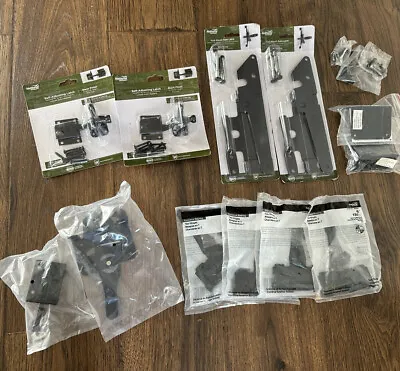 NEW National Hardware Black Vinyl Fence Parts Post Mount Gate Latch Hinges LOT • $30