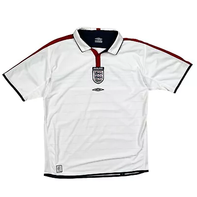 UMBRO England Football Shirt 2004 Home Mens Vintage Reversible White Large • £29.95