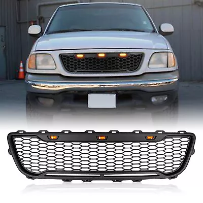 Front Bumper Grill Grille Fits 1999-03 Ford F150 Honeycomb Grille W/3 LED Lights • $125.24