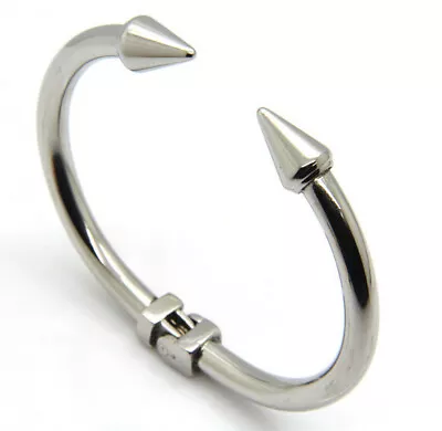 Women Mens Cuff Bangle Stainless Steel Fashion Nail Bracelet • $8.99