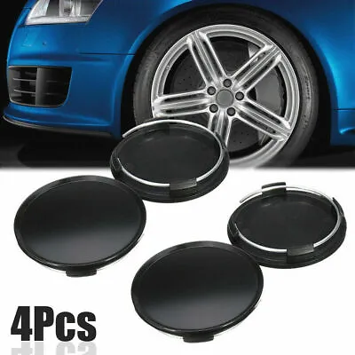 4PCS 68mm Universal Car Wheel Center Hub Caps Covers ABS Black Blank Emblem Set • $7.52