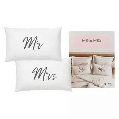 Mr And Mrs Pillow Cases Set Wedding Gifts His Hers Anniversary Cotton • £34.01