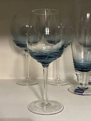 Mikasa Cobalt Swirl Blue Retired Rare Wine Glass 8.25”Tall Qty: 1 Mint Condition • $29.99