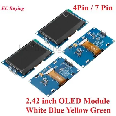 2.42'' 128x64 OLED Screen Display Module SSD1309 SPI/IIC I2C 4Pin 7Pin 7 Colors • $33.37