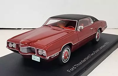 Neo Scale Models 1:43 1970 Ford Thunderbird Landau Candyapple Red/Black Top RARE • $249