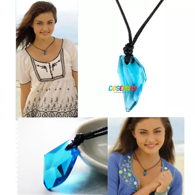 Tv Show H2o Mermaid  Necklace Moonstone Pendant Just Add Water Blue Stone Mako • $9.99