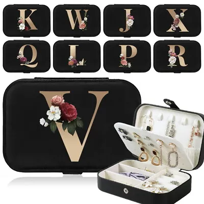 Earrings Storage Case Jewelry Box Gold Letters Ring Necklace Holder Display • £10.28