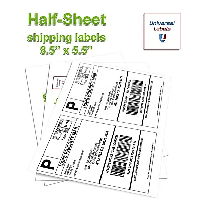 $21.40 • Buy 2 Labels Per Sheet, 8-1/2  X 5-1/2  Per Label, Premium Quality, Made In The USA 