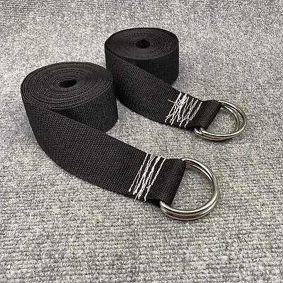 Bounce House Straps 15' Long Black 2 Pack Metal D Rings For Combo Jumpy Castles • $19.99