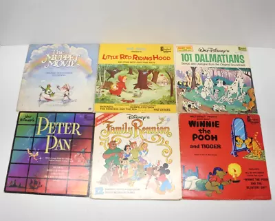 Lot Of 6 Vintage Vinyl Records Walt Disney A Disneyland Record And Muppet Movie • $19
