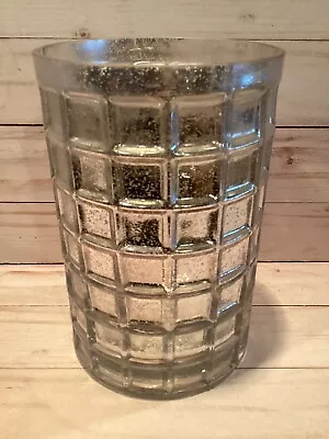 Pottery Barn Style Mercury Glass Windowpane Candle Holder Hurricane • $29.99