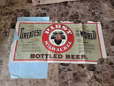 (VTG) 1895 Pabst Beer Pre-pro Litho Advertising Sign Greatest In The World Rare • $750