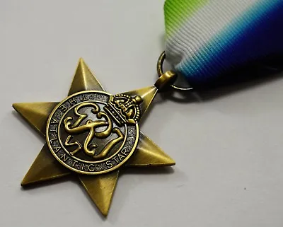 British World War 2 Replica Service/Campaign Medal ATLANTIC STAR Comonwealth WW2 • £8.99