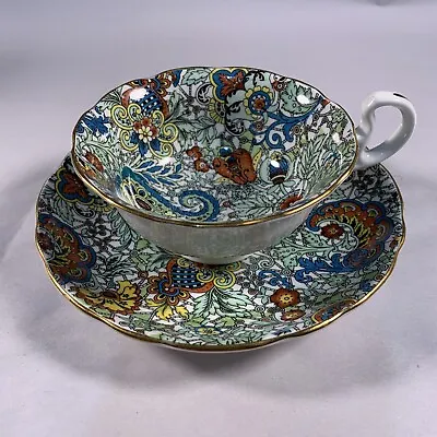 Vintage Radfords Chintz Floral Paisley Teacup & Saucer Bone China England Mint • £86.74