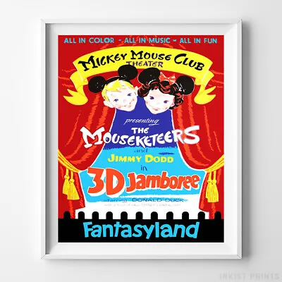 Vintage Disneyland Poster Mickey Mouse Club Theater Disney Wall Art UNFRAMED • $7.95