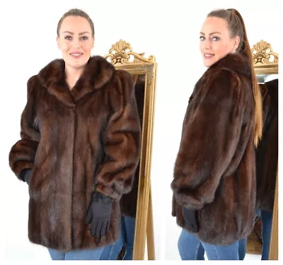 Us4398 Beautiful Real Ranch Mink Fur Jacket Coat Size M - Nerzjacke Pelliccia • $349