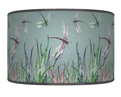 Dragonfly Floral Blue Green Grey Lampshade Pendant Lamp Shade Handmade Dz260 • £26.99