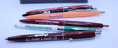 Lot Of 6 Vintage ADVERTISING Ball Point Ink Pens BIC CLIC + O'REILLY AUTO PARTS+ • $14.95