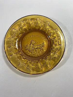 Vintage Amber Indiana Glass This Little Pig Went To Market Nursery Rhyme Plate • $5.04