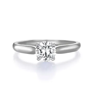 Ladies Sterling 925 Fine Silver Brilliant Cut White Sapphire Solitaire Ring • £19.50