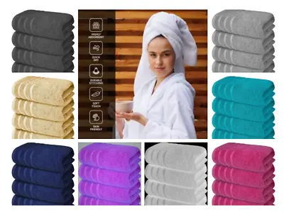 4x Big Jumbo Large Bath Sheets - 100% Cotton & 500 GSM! Soft & Absorbent Towels. • £10.99