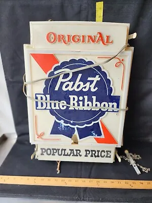 Vintage Pabst Blue Ribbon Light Up Bubble Sign Damaged 2 Sided Advertising  • $160