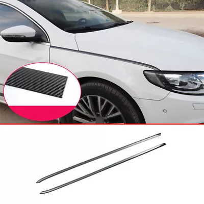 Carbon Fiber Steel Engine Hood L&R Strip Cover 2pcs For Volkswagen CC 2009-2017 • $150.66