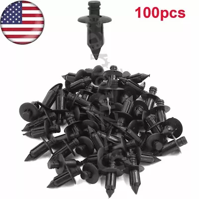 100 Pcs 7mm Hole Black Plastic Push In Rivet Interior Trim Panel Car Door Clips • $6