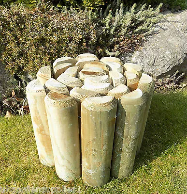 Log Roll Garden Edging Border Lawn Border Edge Wooden Path Grass Landscape  7   • £9.49