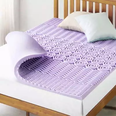 1.5  5-Zone Memory Foam Mattress Topper With Lavender Infusion Twin • $28.62