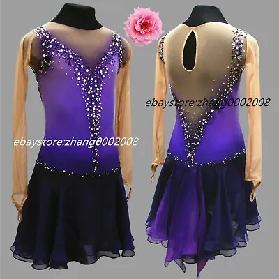 Stylish Ice Skating Dress.Competition Figure Skating Dance Twirling Costume • £149