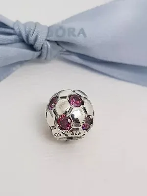 £32.37 • Buy Authentic Pandora Ruby Red CZ Soccer Ball Football Charm 790444CZR Retired 