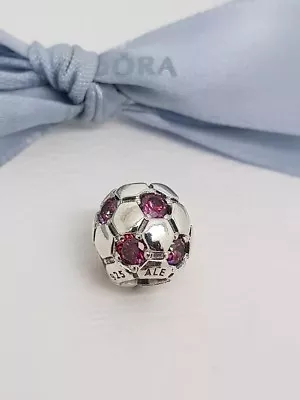 £32.37 • Buy Authentic Pandora Ruby Red CZ Soccer Ball Football Charm 790444CZR Retired 