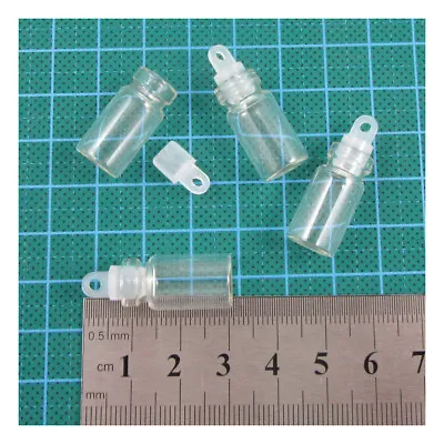 £3.99 • Buy Glass Bottle With Cork And Free Screws Craft Item Vial Storage Wedding Party