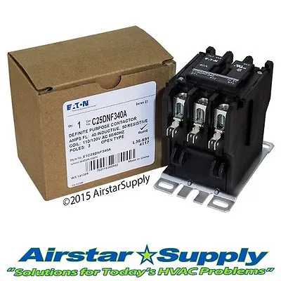 C25DNF340A Eaton / Cutler Hammer Contactor - 40 Amp • 3 Pole • 110/120V Coil • $72.50