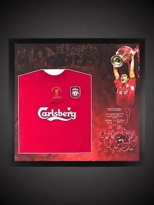 £150 • Buy Steven Gerrard Deluxe Framed Signed Liverpool Shirt Istanbul 2005 Bid From £140